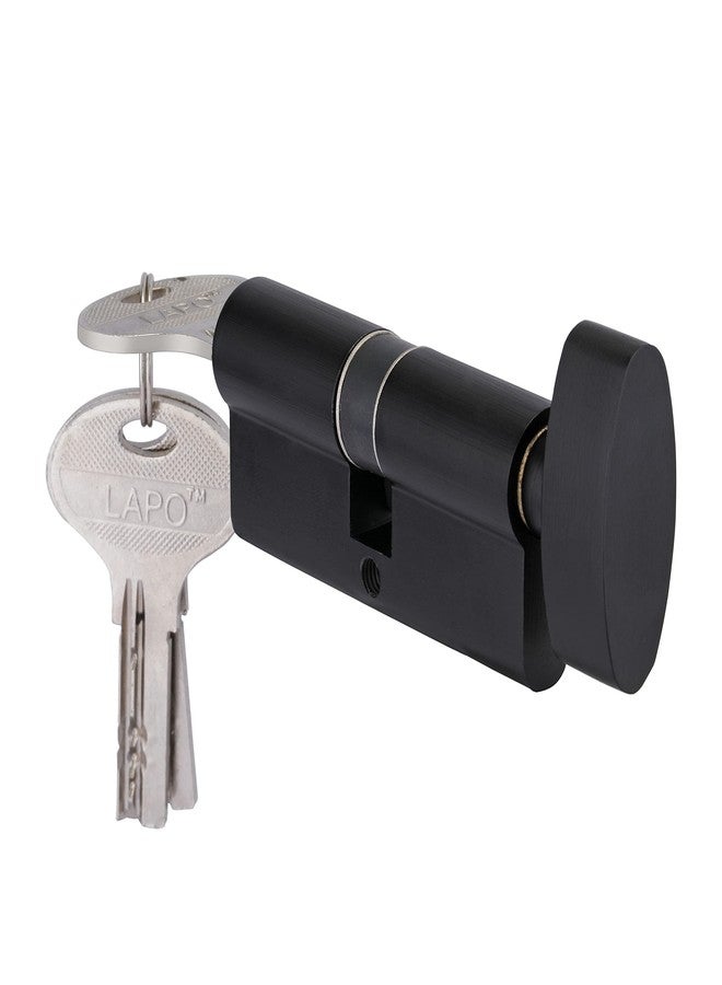 LAPO 70 mm Brass Cylinder Lock for Mortise Handle Locks Fittings for Wooden Door | Cylinder Lock with 3 Brass Ultra Keys(Black Finish)-Pack of 1 pcs - Image 3